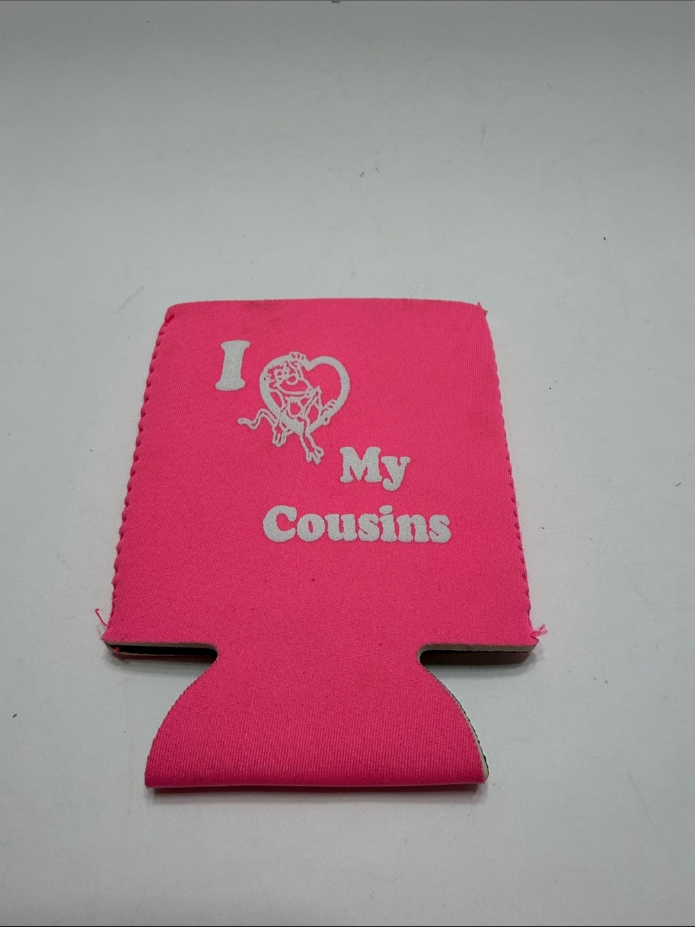 Pink 'I ♥ My Cousins' Mealus Family Reunion Can Koozie